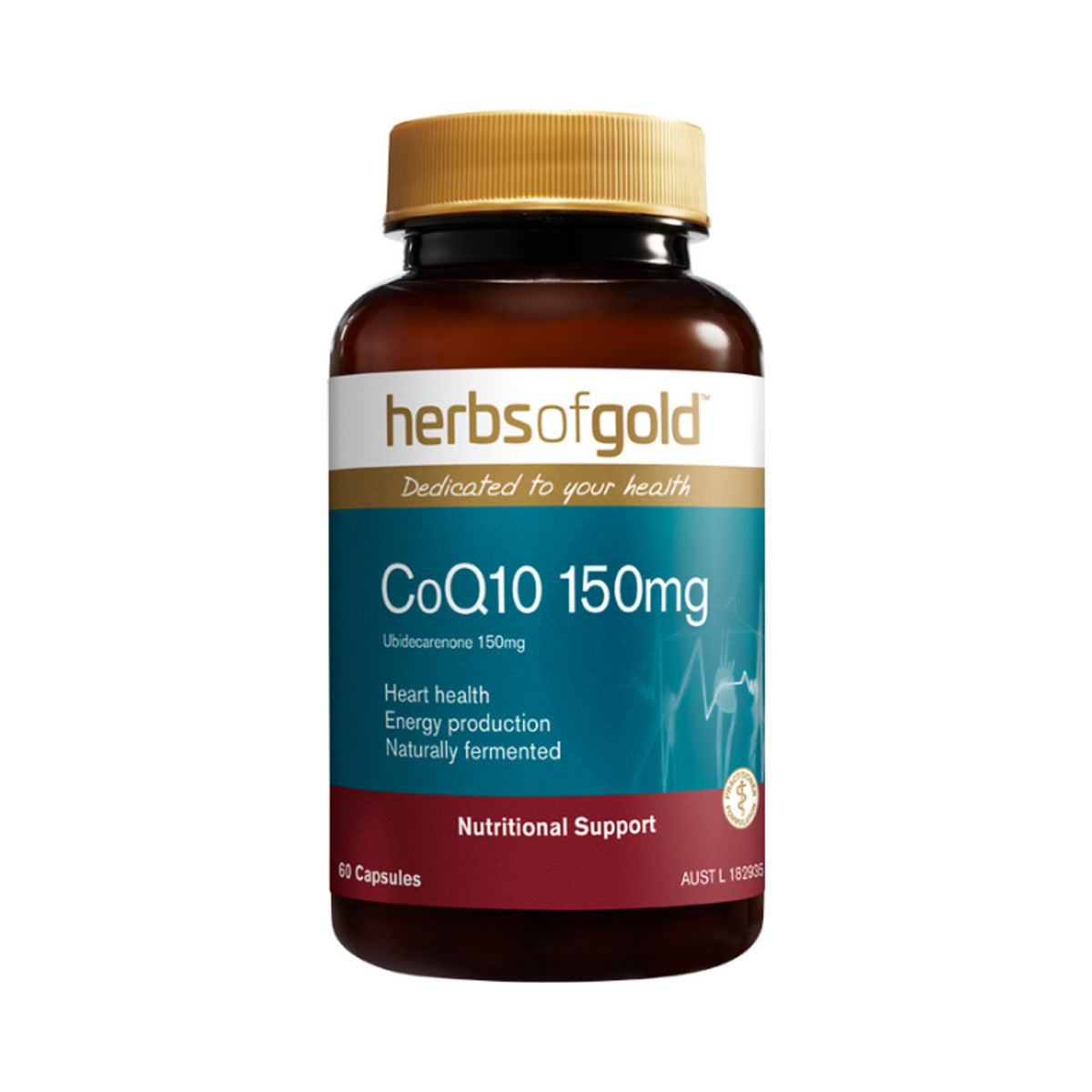 Herbs of Gold Co Q10 150mg 60 Capsules front product image