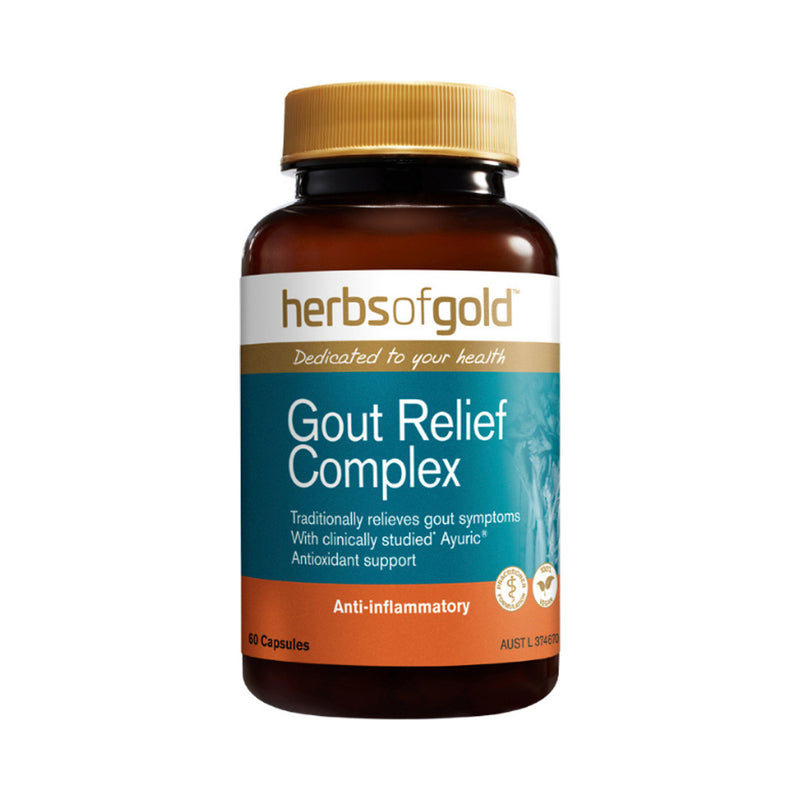 Herbs of Gold Gout Relief Complex 60 Capsules front product image