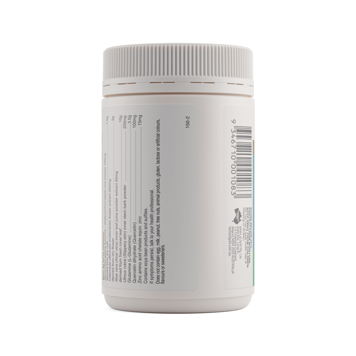 Herbs of Gold Gut Care Vanilla Oral Powder 150g — directions and warnings label