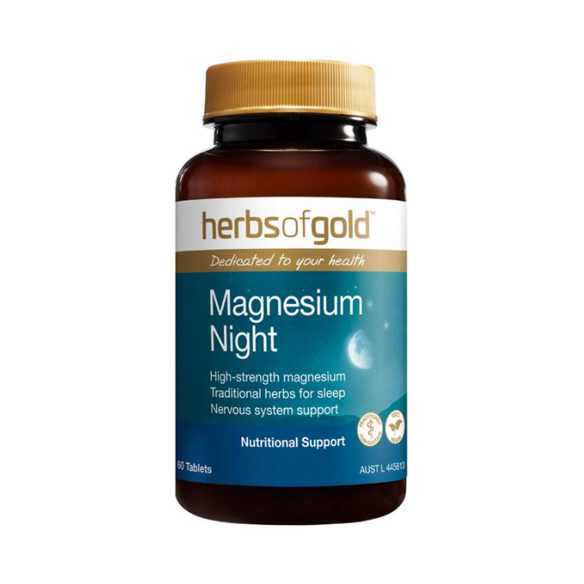 Herbs of Gold Magnesium Night 60 Tablets front product image