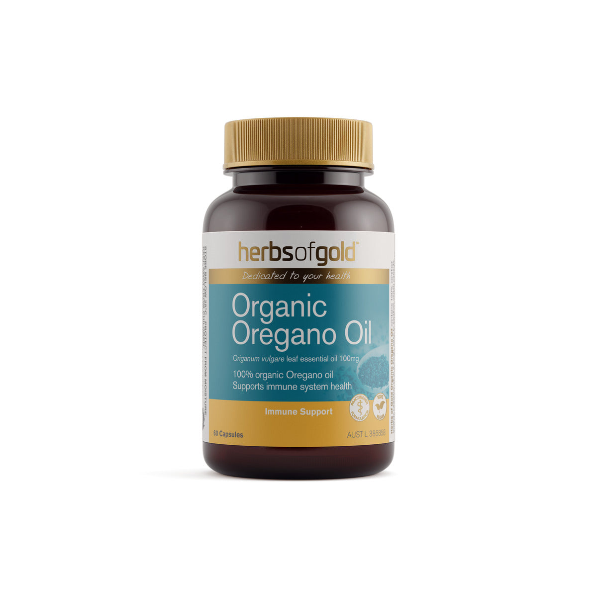 Herbs of Gold Organic Oregano Oil 60 Capsules front product image