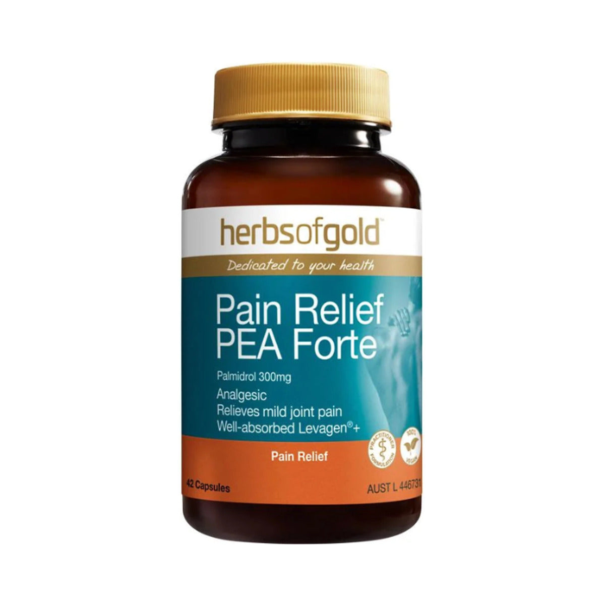 Herbs of Gold Pain Relief PEA Forte 42 Capsules front product image