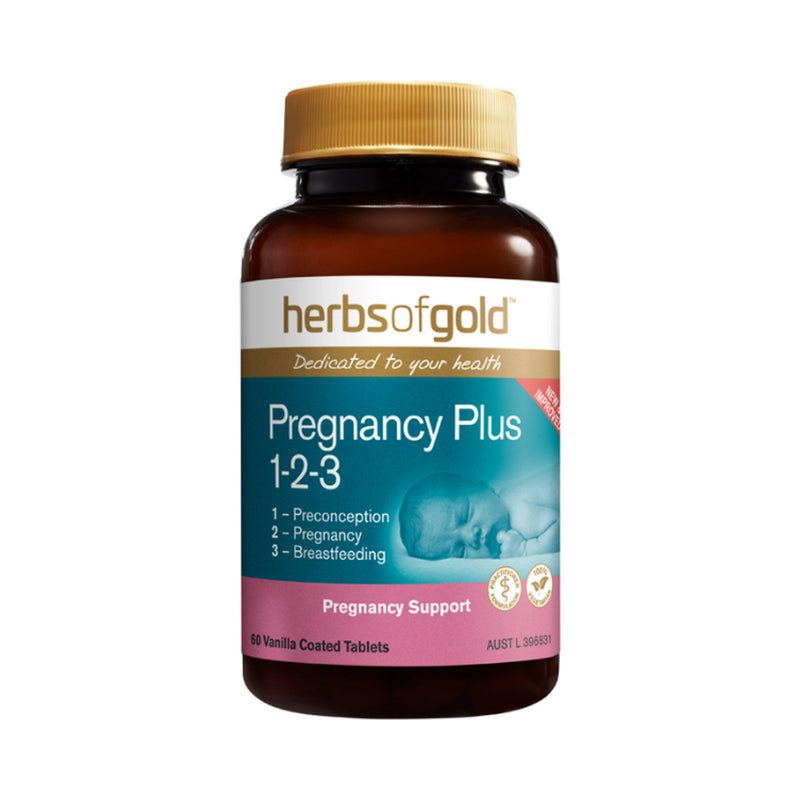 Herbs of Gold Pregnancy Plus 1-2-3 60 Tablets front product image