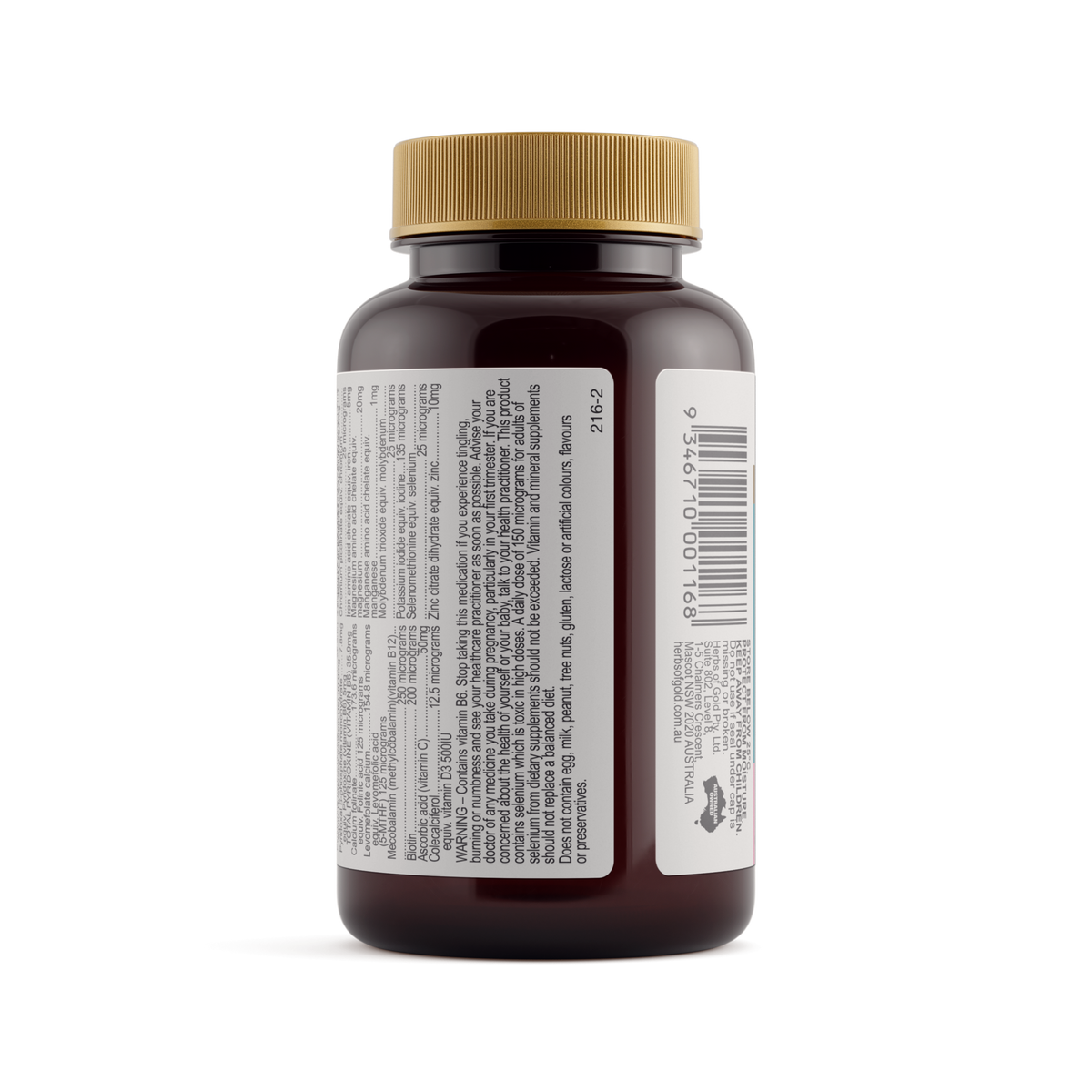 Herbs of Gold Pregnancy Plus 1-2-3 60 Tablets — directions and warnings label