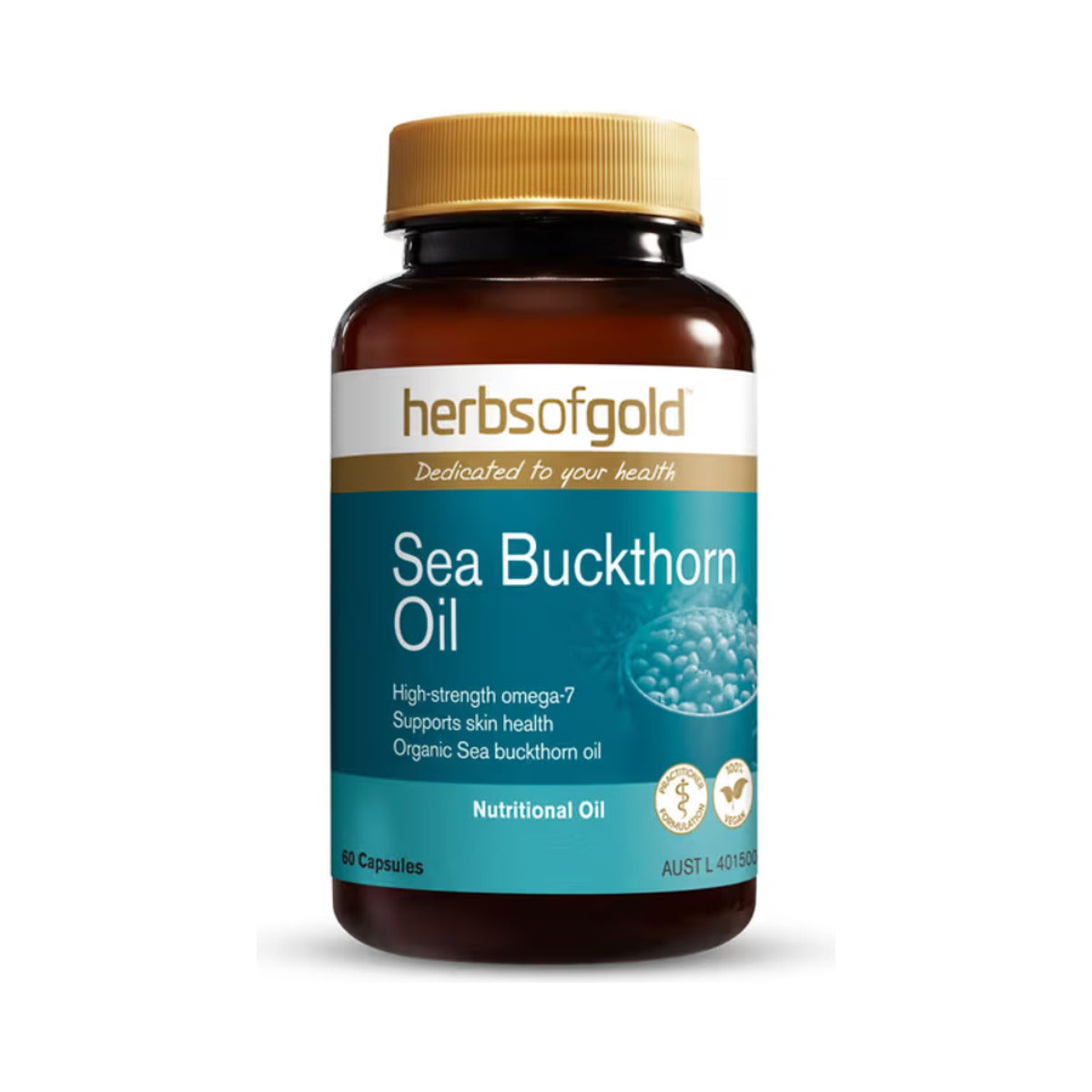 Herbs of Gold Sea Buckthorn Oil 60 Capsules front product image