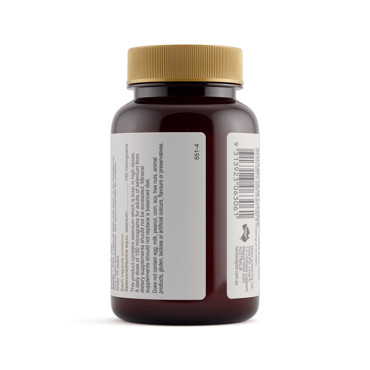 Herbs of Gold Selenium 150 MAX — directions and warnings label
