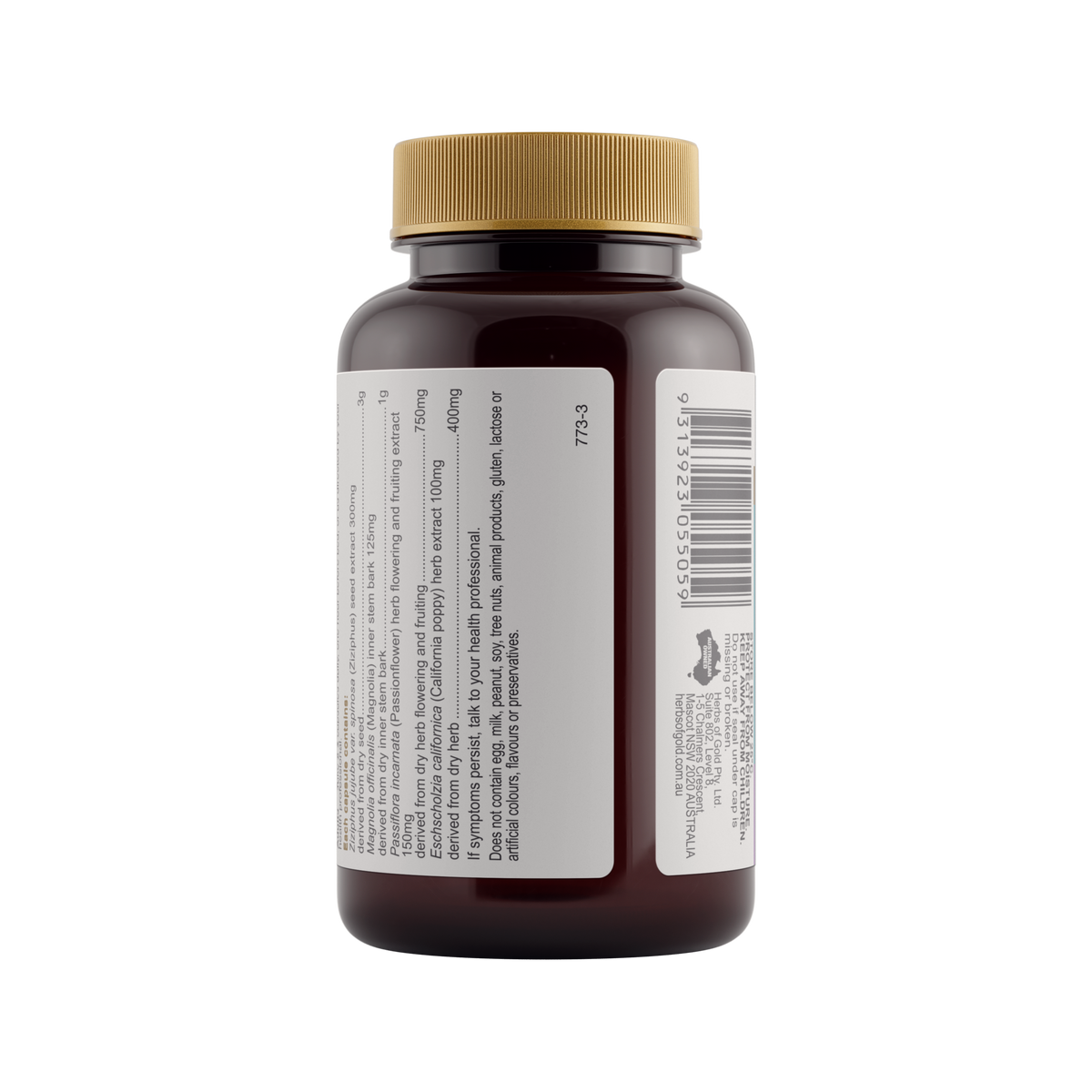 Herbs of Gold Sleep Ease 60 Capsules — directions and warnings label