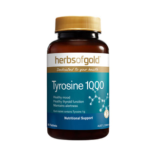 Herbs of Gold Tyrosine 1000 60 Tablets front product image