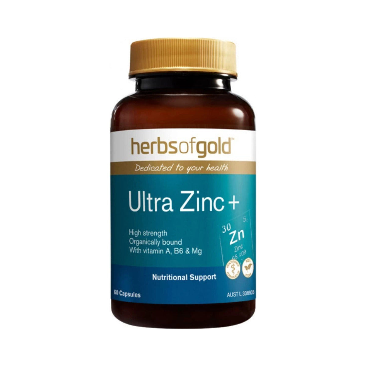 Herbs of Gold Ultra Zinc+ 60 Capsules front product image