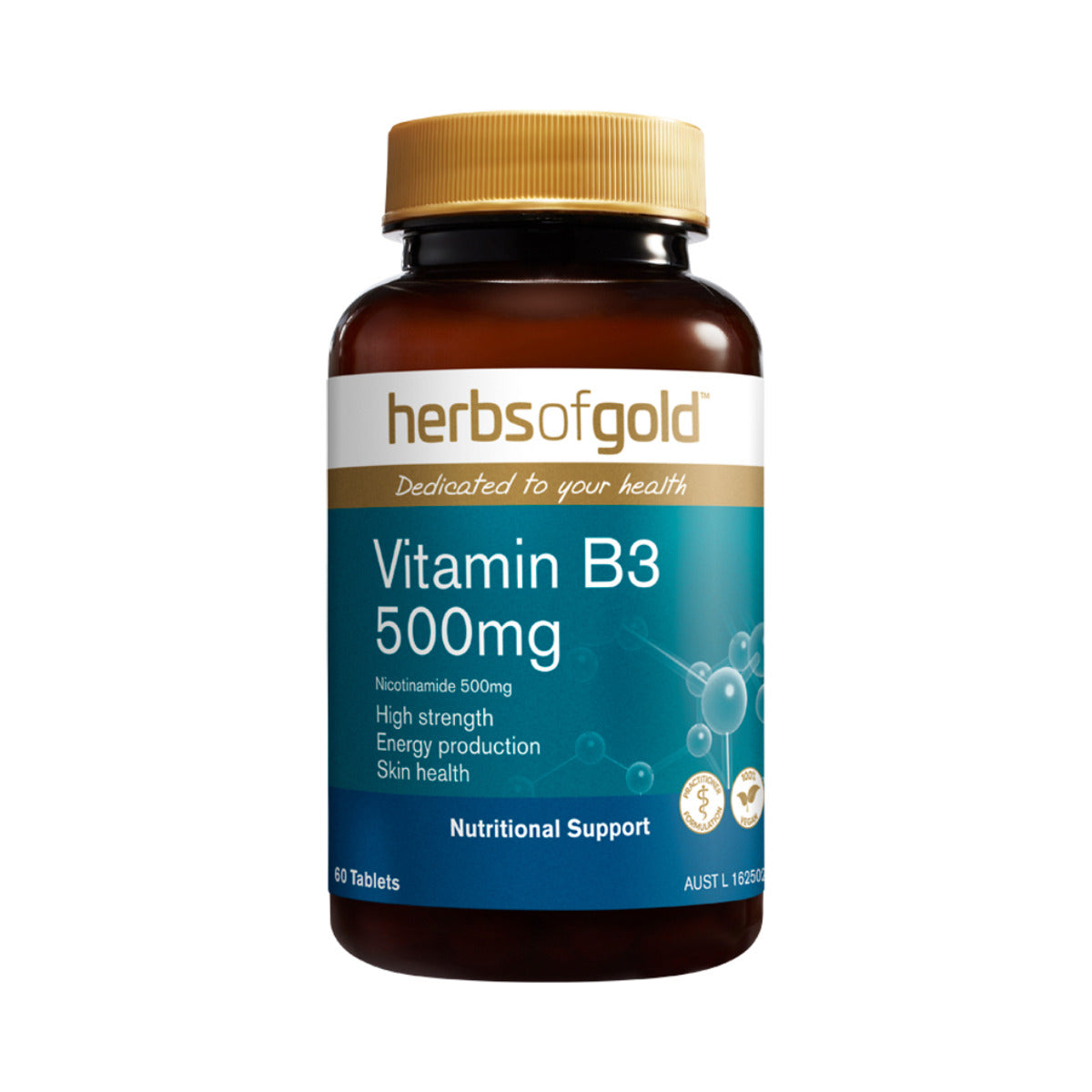 Herbs of Gold Vitamin B3 500mg 60 Tablets front product image