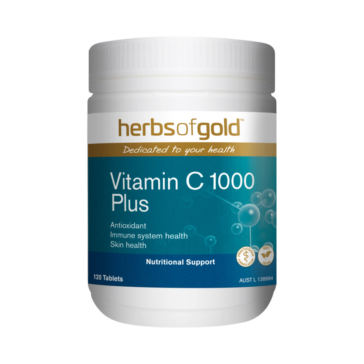 Herbs of Gold Vitamin C 1000 Plus 120 Tablets front product image