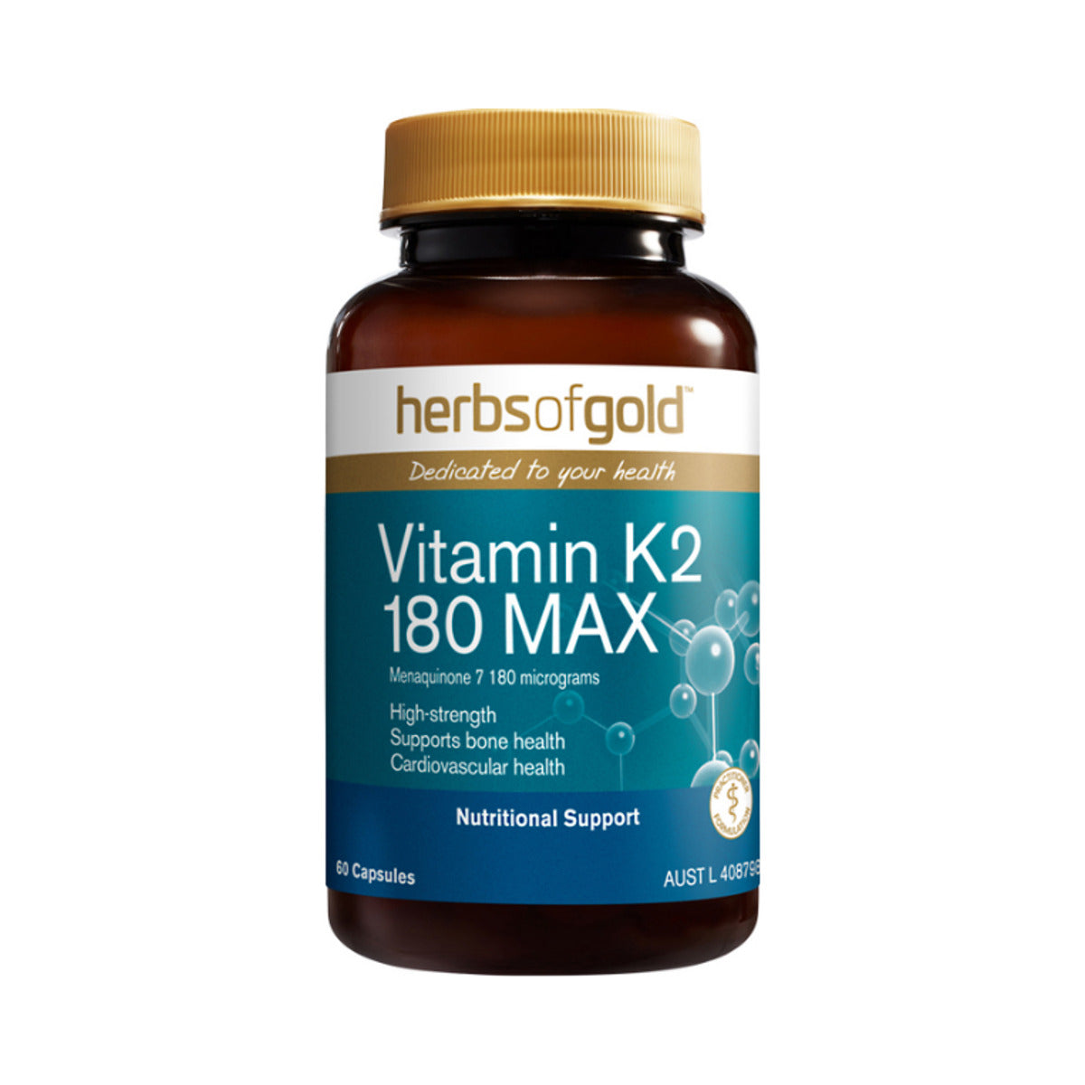 Herbs of Gold Vitamin K2 180 MAX 60 Capsules front product image