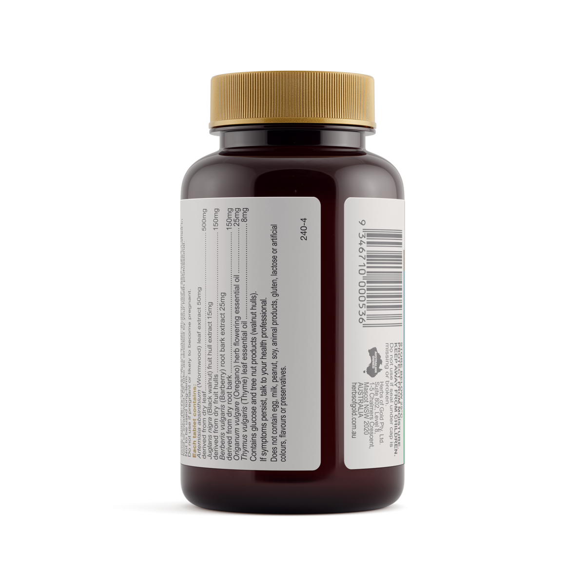 Herbs Of Gold Wormwood Clear (Formerly ParaStrike) Tablets — directions and warnings label
