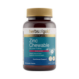Herbs of Gold Zinc Chewable Mixed Berry 60 Tablets front product image