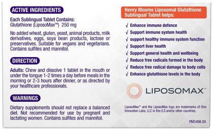 Henry Blooms Liposomal Glutathione Sublingual 30 Tabs