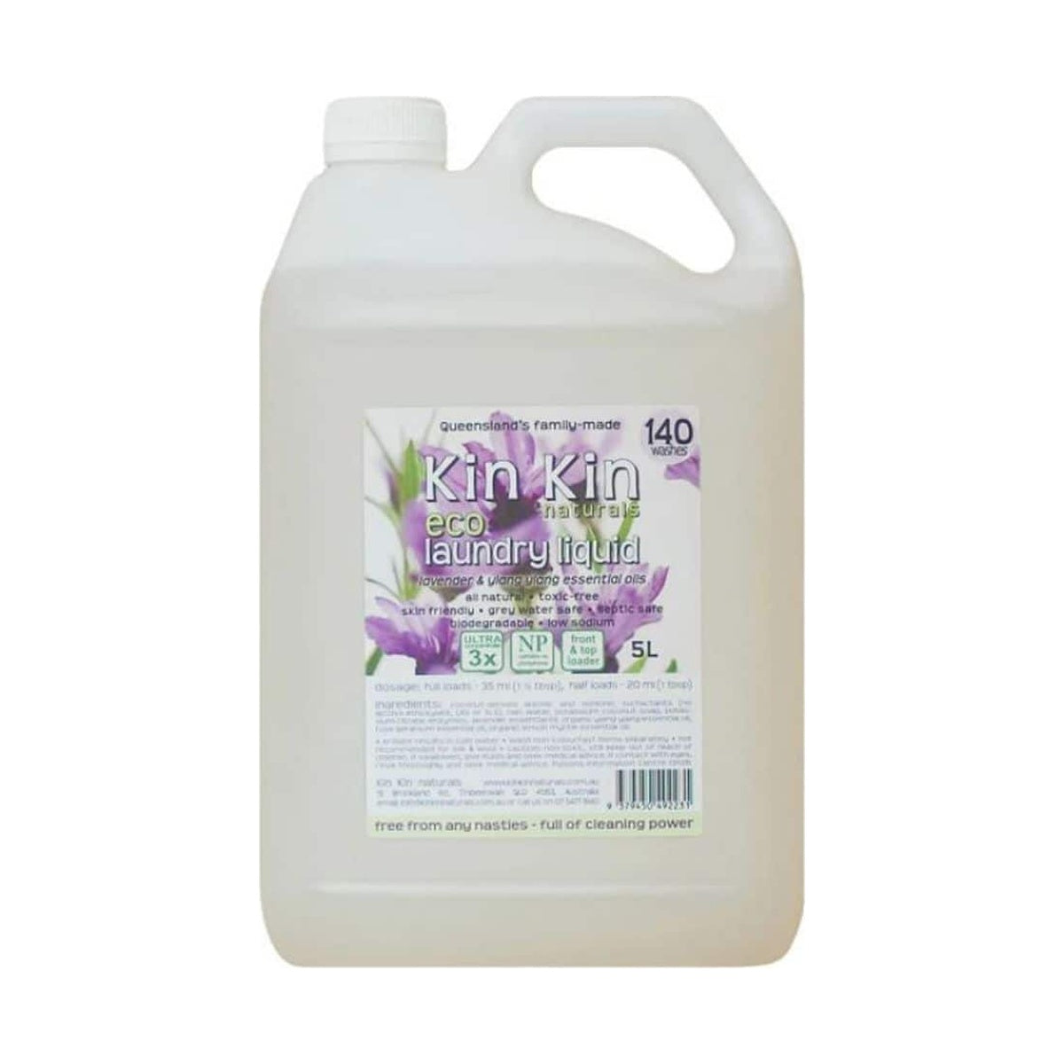 Kin Kin Naturals Eco Laundry Liquid Lavender & Ylang Ylang 5L packshot