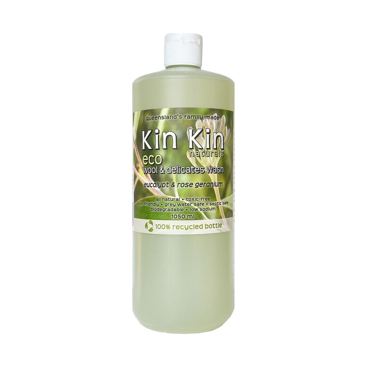 Kin Kin Naturals Eco Wool & Delicates Wash Eucalypt & Rose Geranium 1050ml packshot