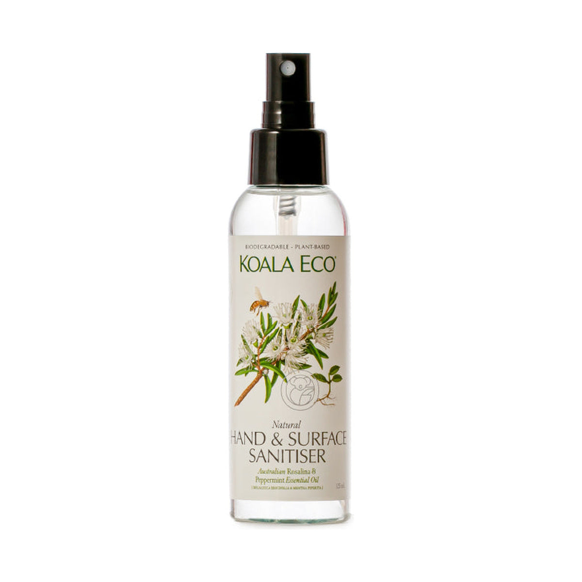 Koala Eco Natural Hand & Surface Sanitiser Rosalina & Peppermint 125ml — official product packshot