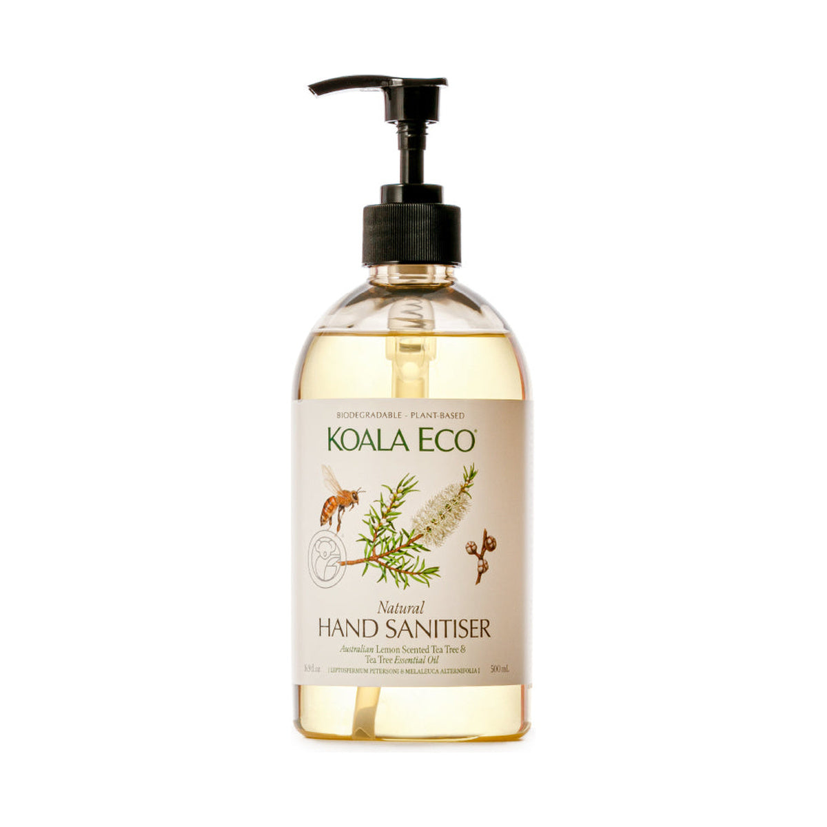 Koala Eco Hand Sanitiser Lemon Scented Tea Tree & Tea Tree 500ml — official product packshot