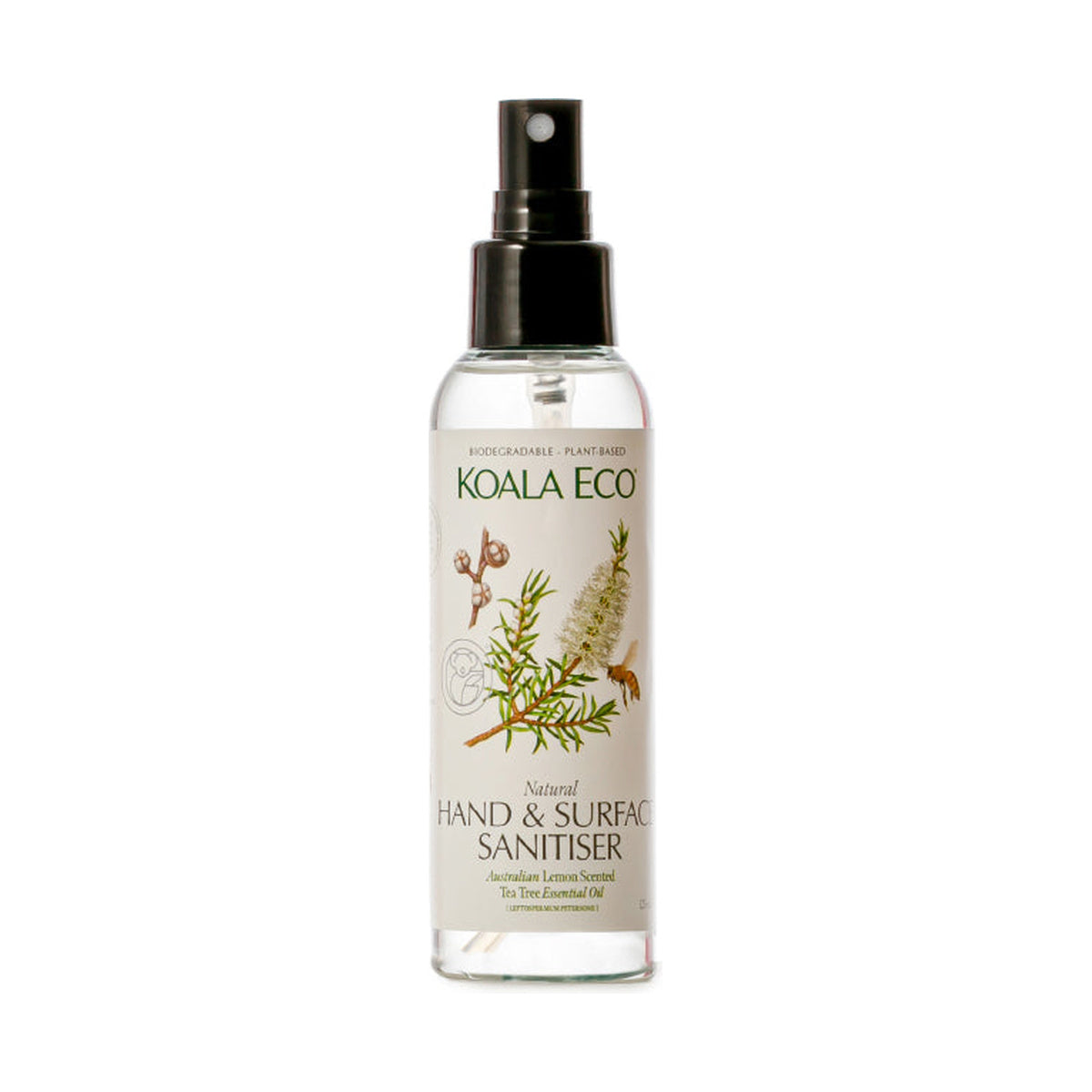 Koala Eco Natural Hand & Surface Sanitiser Lemon Scented Tea Tree 125ml — official product packshot