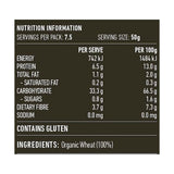 Lotus Bourghal Coarse Organic 375g rear label and nutrition information panel