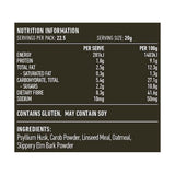 Lotus Fibre Cleanse 450g rear label and nutrition information panel