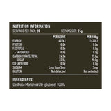 Lotus Glucose Powder (Dextrose) 500g rear label and nutrition information panel