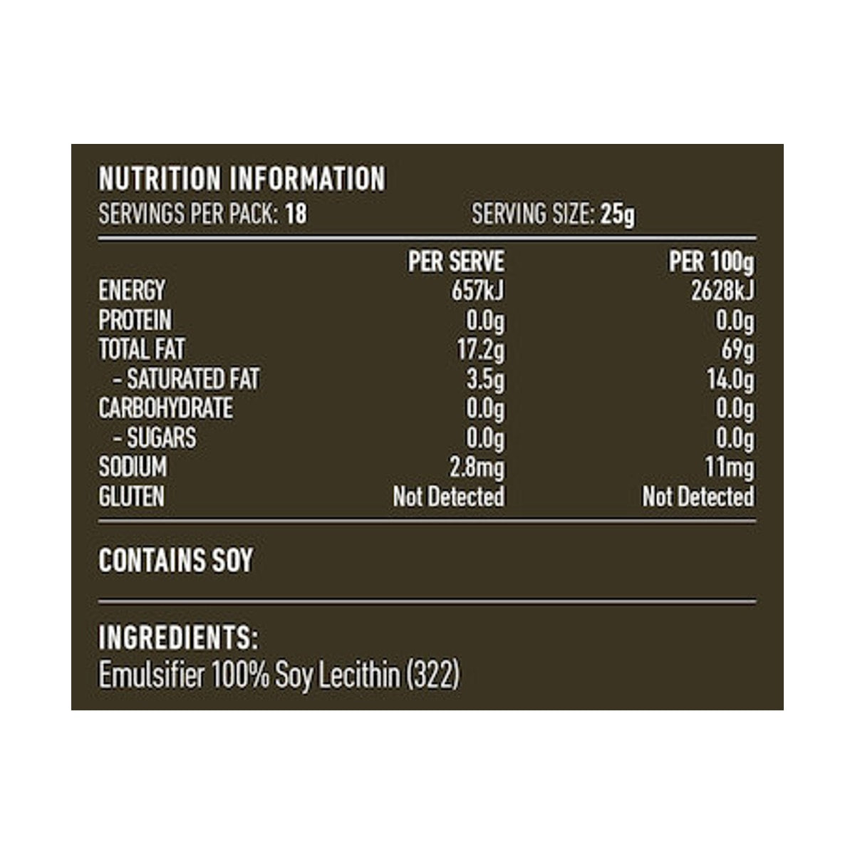 Lotus Lecithin Granules 450g rear label and nutrition information panel