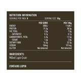 Lotus Lupin Flour 400g rear label and nutrition information panel
