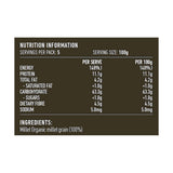 Lotus Millet Flour Organic 500g rear label and nutrition information panel