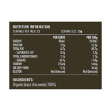 Lotus Organic Black Chia Seeds 500g rear label and nutrition information panel