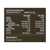 Lotus Organic Guar Gum 75g rear label and nutrition information panel