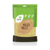 Lotus Organic Hulled Millet 500g front pack on white background