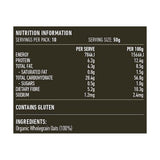 Lotus Organic Traditional Rolled Oats Creamy Style 500g rear label and nutrition information panel