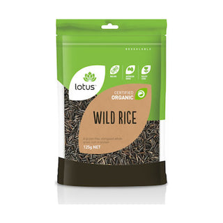 Lotus Organic Wild Rice 125g front pack on white background
