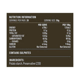 Lotus Potato Starch 1kg rear label and nutrition information panel