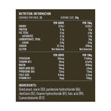 Lotus Savoury Yeast Flakes 500g rear label and nutrition information panel