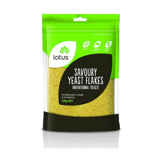 Lotus Savoury Yeast Flakes 100g front pack on white background