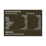 Lotus Slippery Elm Bark Powder 250g rear label and nutrition information panel