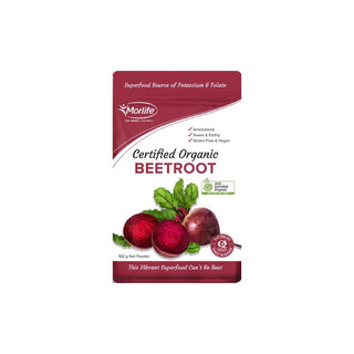 Morlife Beetroot Powder Certified Organic front pack on white background