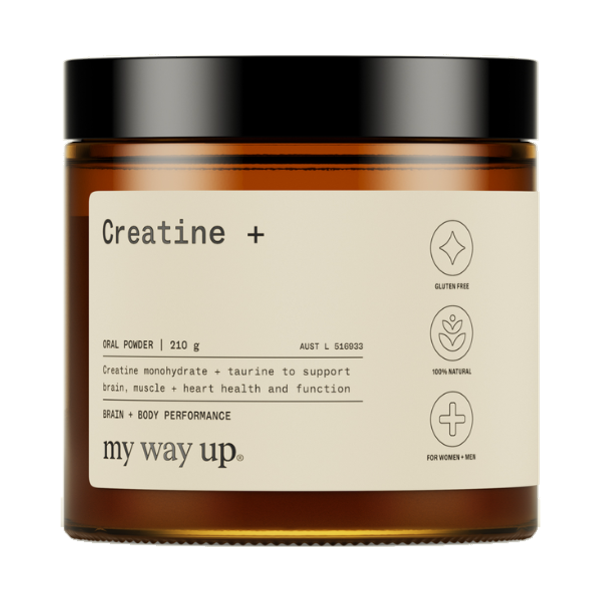 My Way Up Creatine+ Unflavoured 210g jar