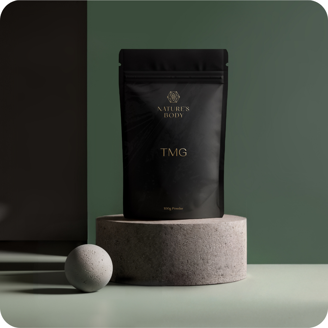 Nature's Body TMG Powder Pure Trimethylglycine 100g supplier lifestyle image