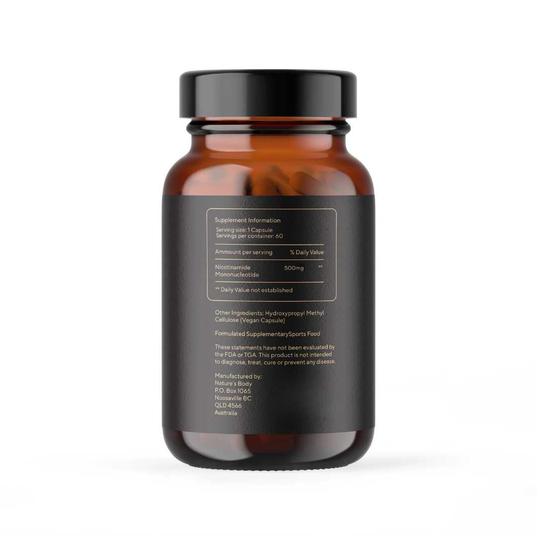 Nature's Body NMN 500mg 60 Capsules back label