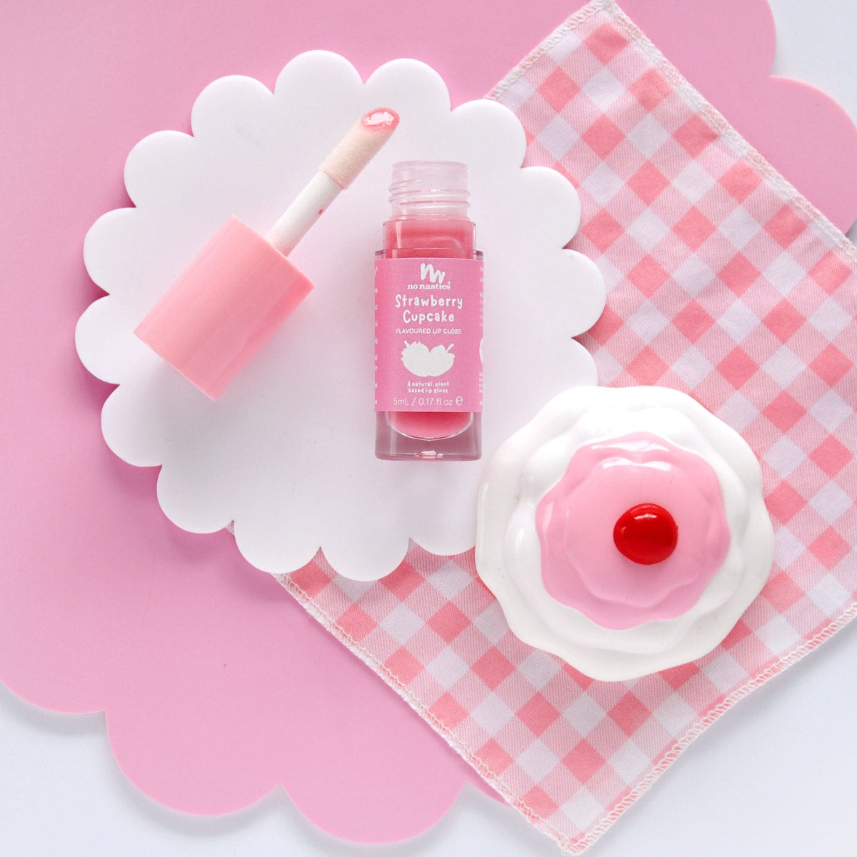 No Nasties Kids Lip Gloss Wand Strawberry Cupcake 5g