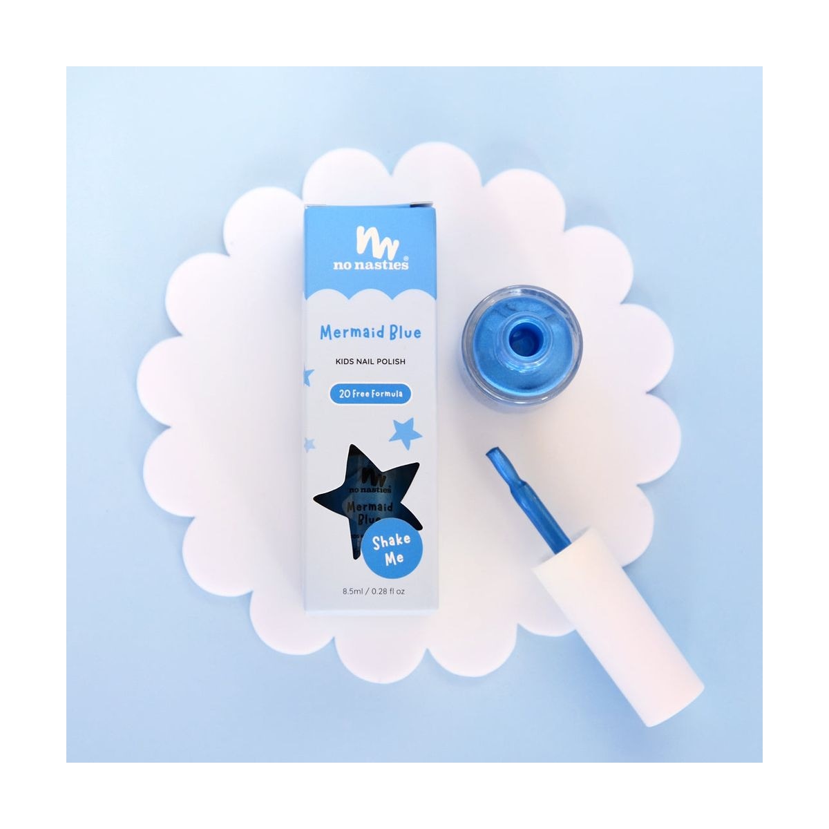 No Nasties Kids Water-Based Nail Polish Mermaid Blue 8.5ml