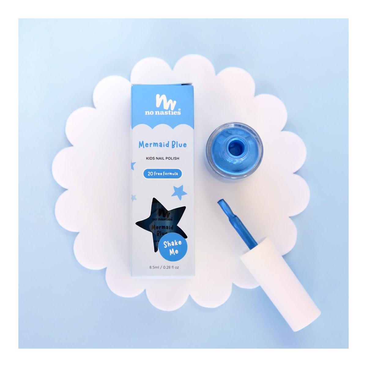 No Nasties Kids Water-Based Nail Polish Mermaid Blue 8.5ml