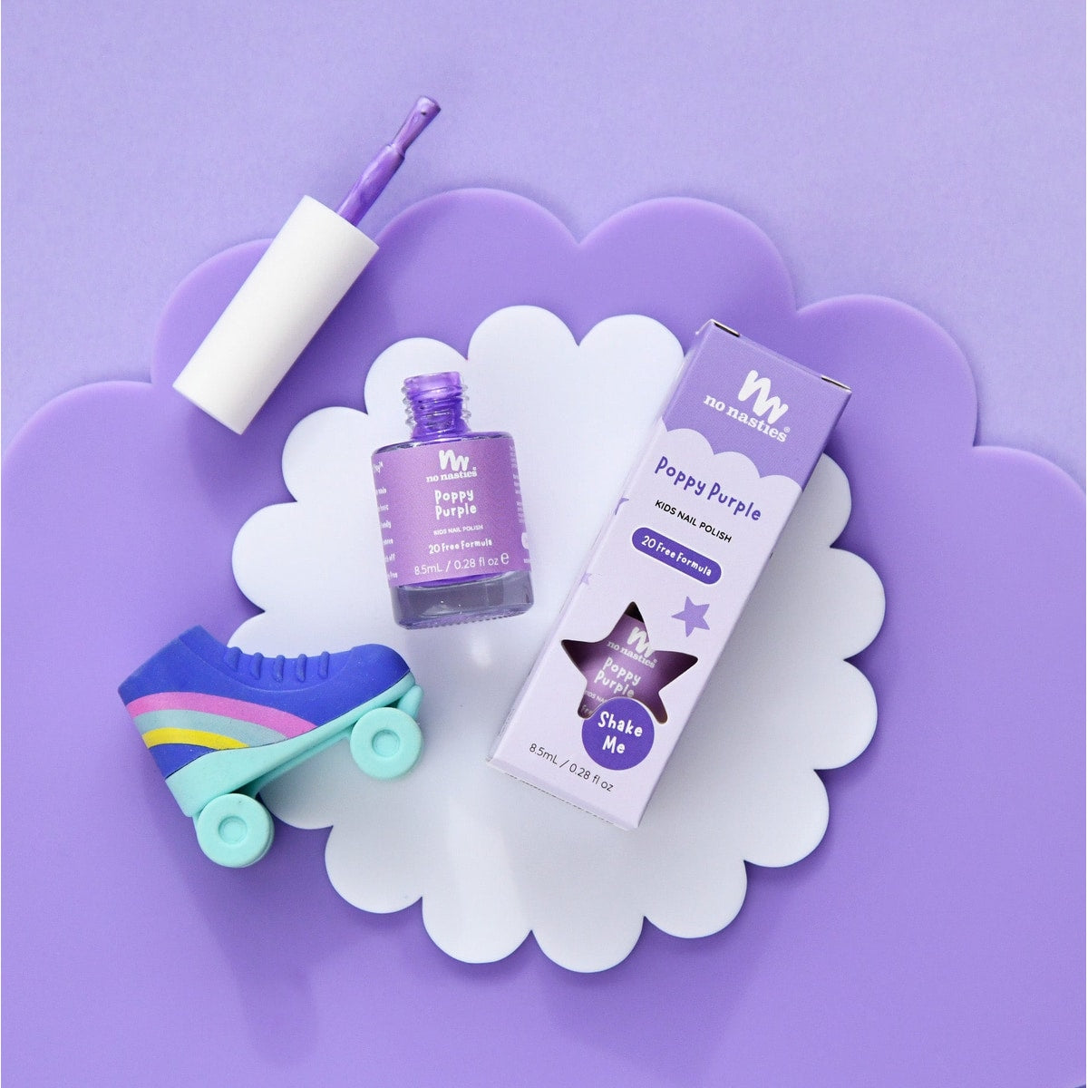 No Nasties Kids Water-Based Nail Polish Poppy Purple 8.5ml