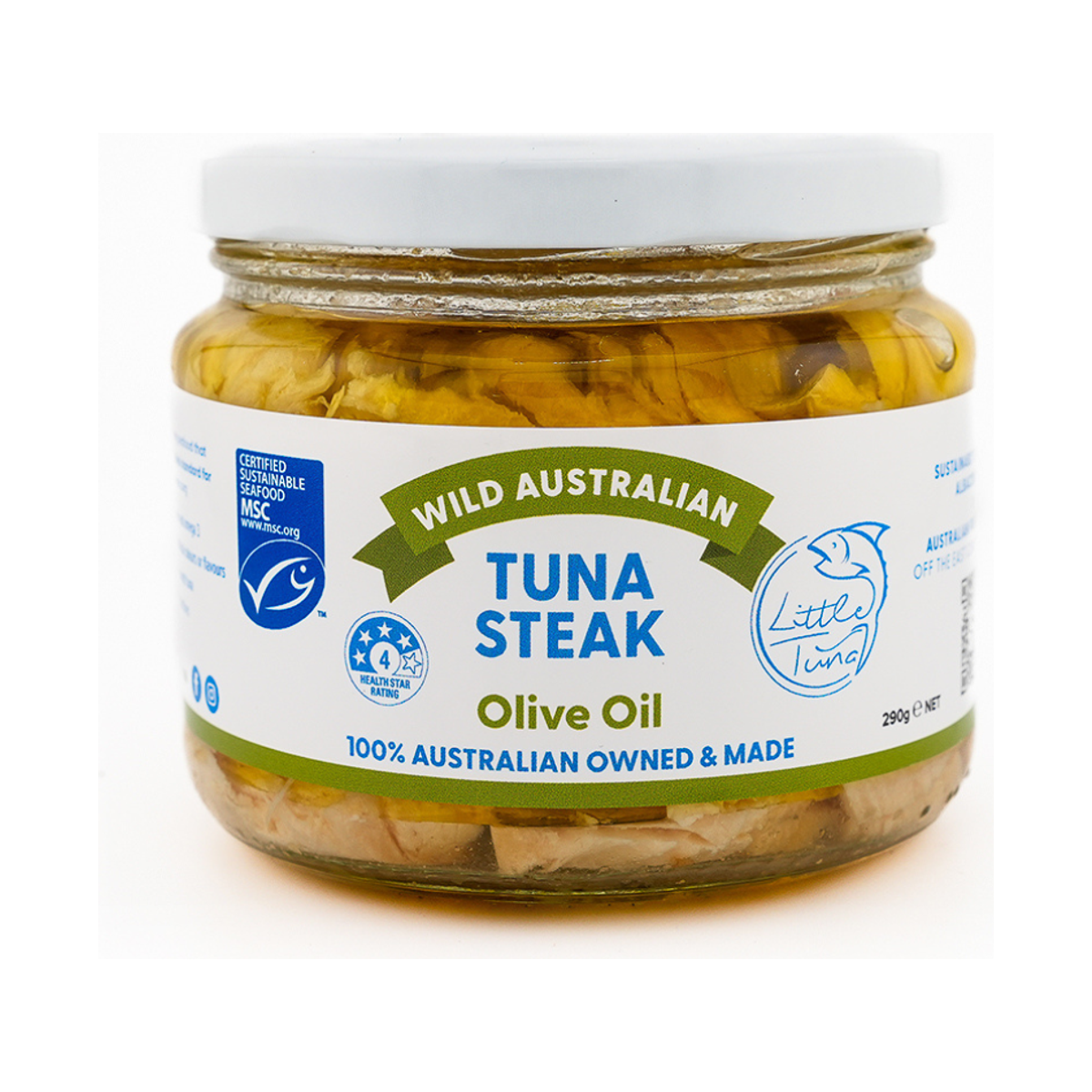 Little Tuna Wild Australian Tuna Steak in Olive Oil 290g — 1 jar
