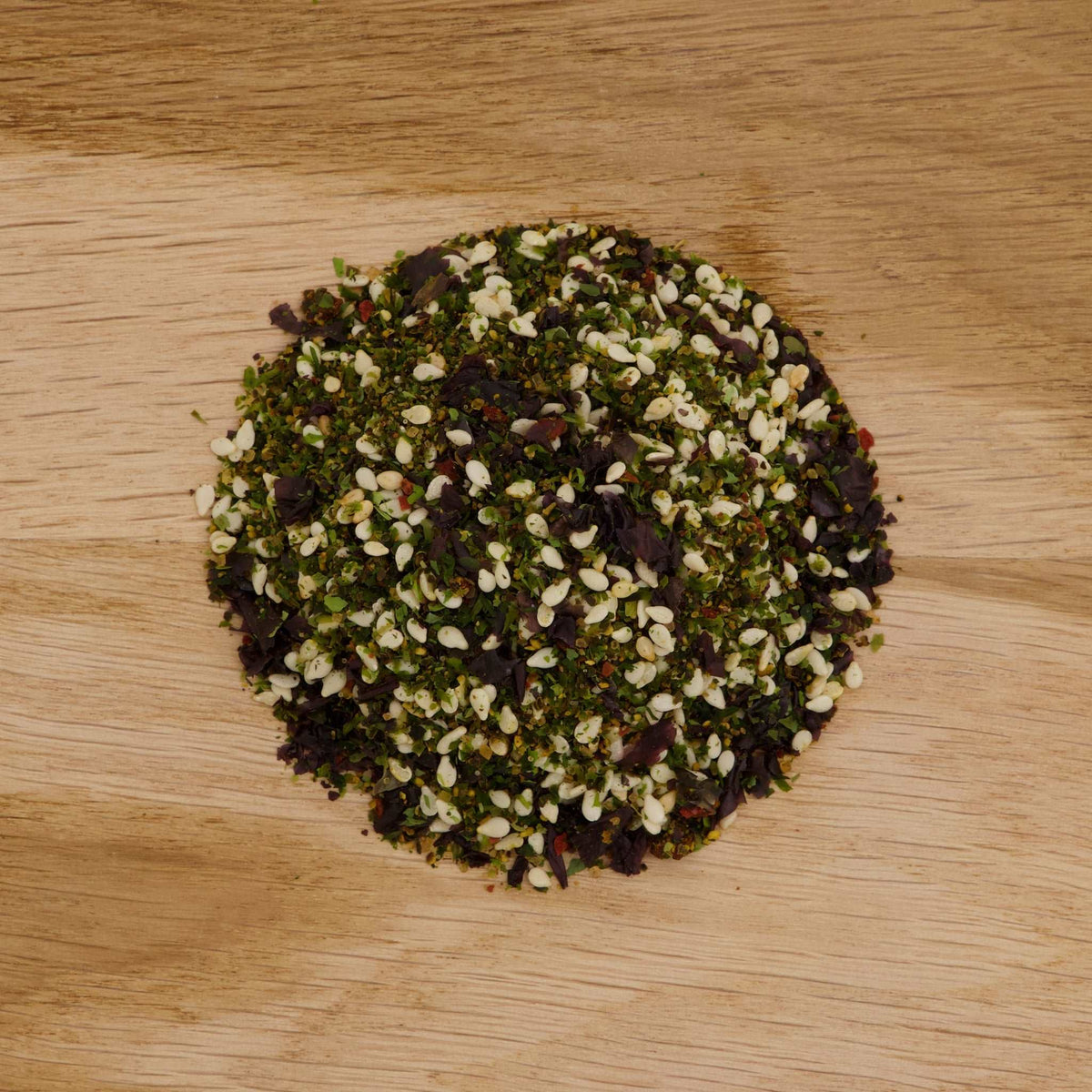 Close-up of Pacific Harvest chilli seaweed and sesame seasoning