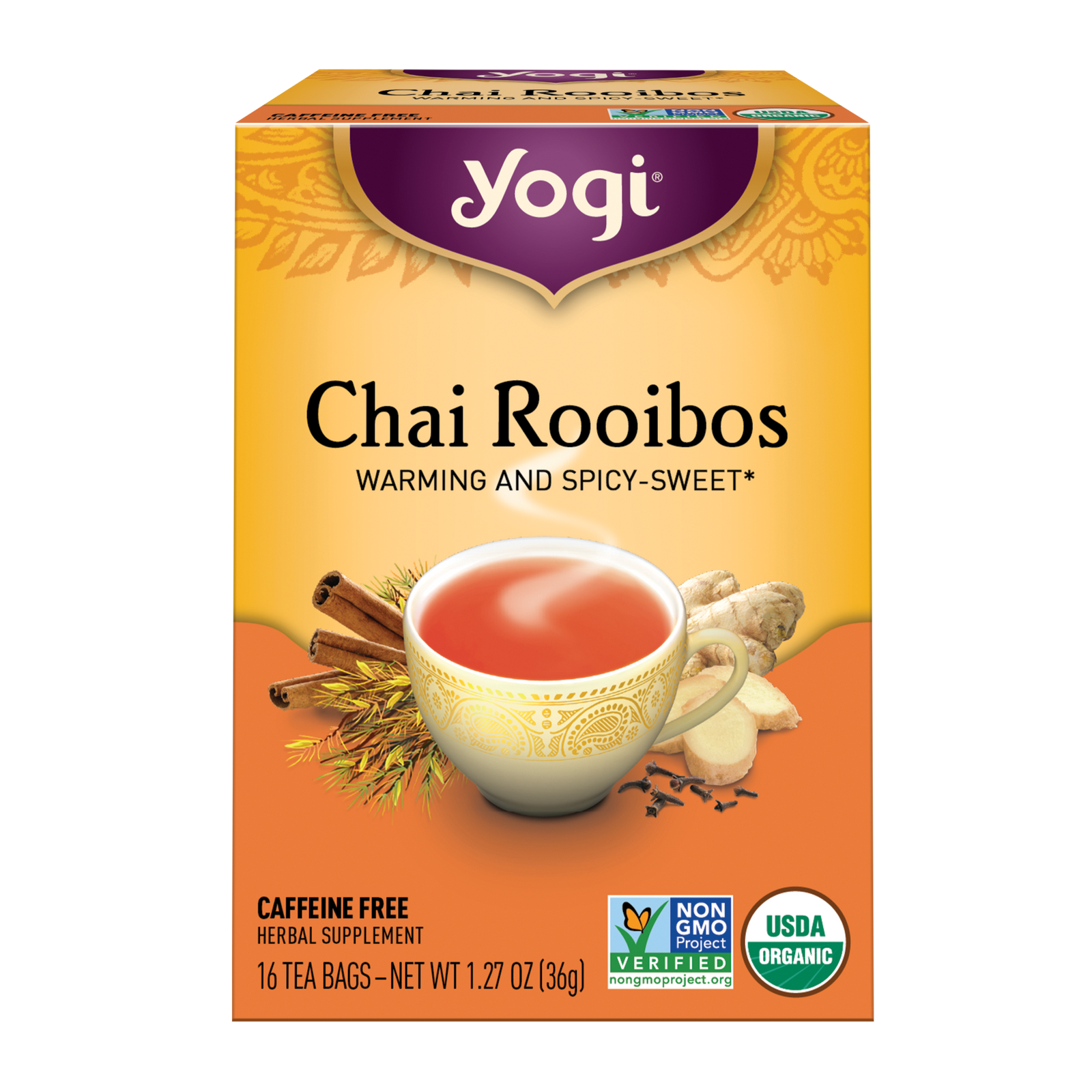 Yogi Tea Herbal Tea Bags Chai Rooibos 16 Tea Bags
